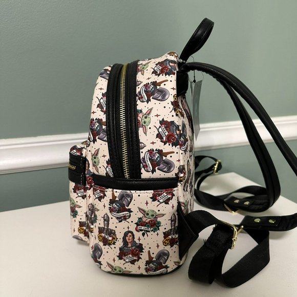 Loungefly | Star Wars The Mandalorian Tattoo Print Mini Backpack | NWT main image 7